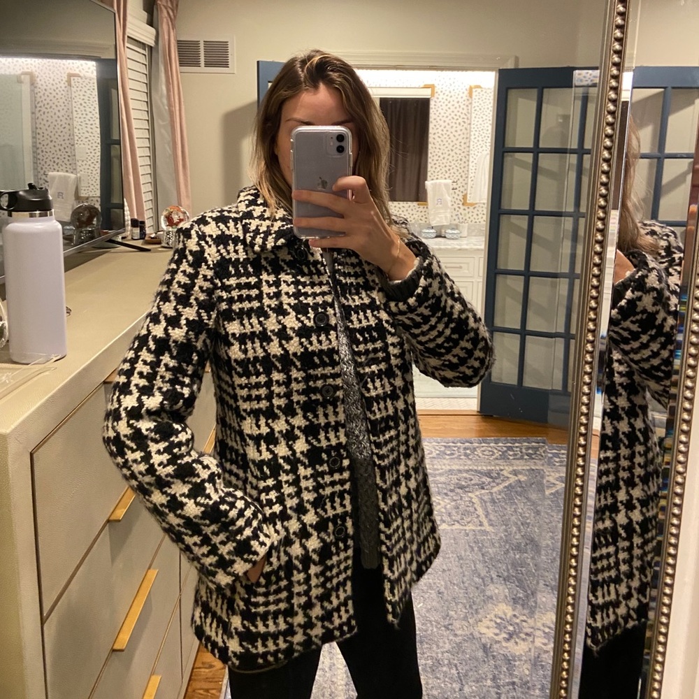 Coach Women’s Houndstooth Pea Coat